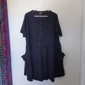 ASOS Curve Black Smock Dress w/ Pockets